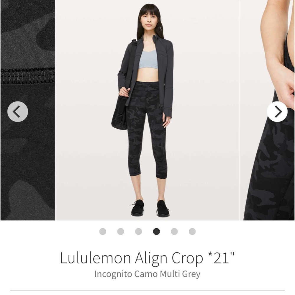 Lululemon Align Crop 21” Incognito Camo Multi Grey Size 8 - Picture 4 of 15